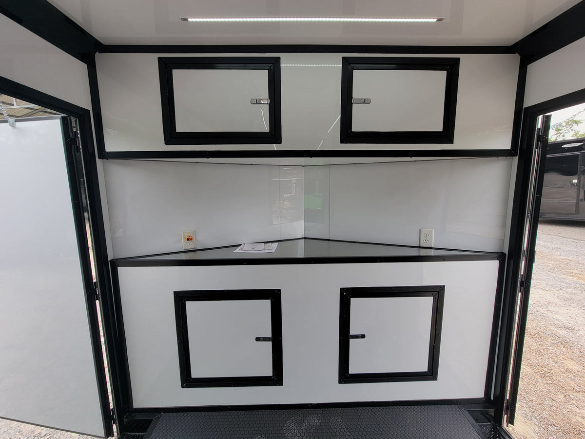 8.5' X 20' Custom Enclosed Trailer Black With Blackout Food Event Catering