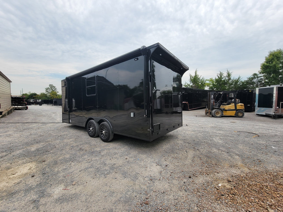 8.5' X 20' Custom Enclosed Trailer Black With Blackout Food Event Catering