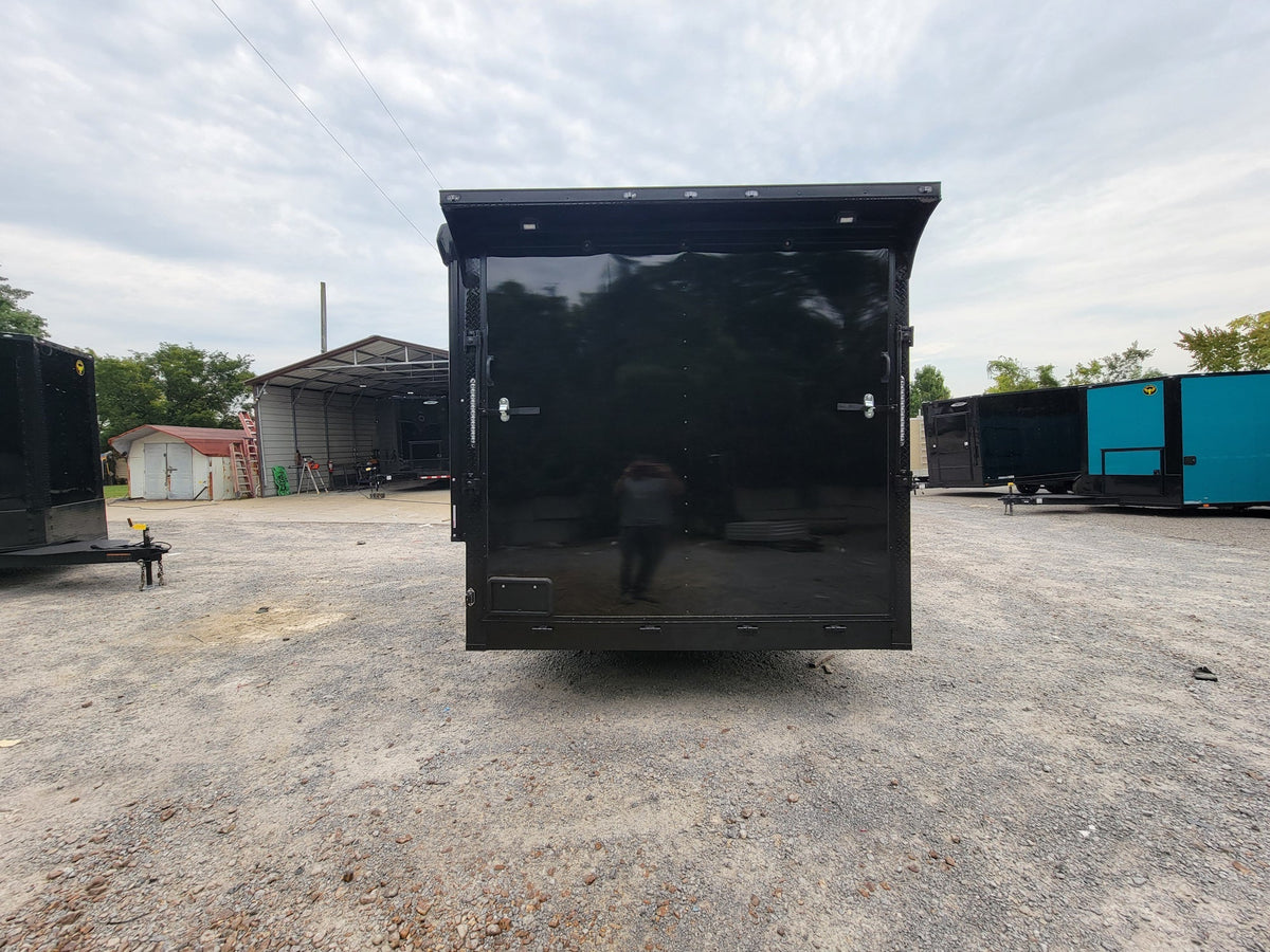 8.5' X 20' Custom Enclosed Trailer Black With Blackout Food Event Catering