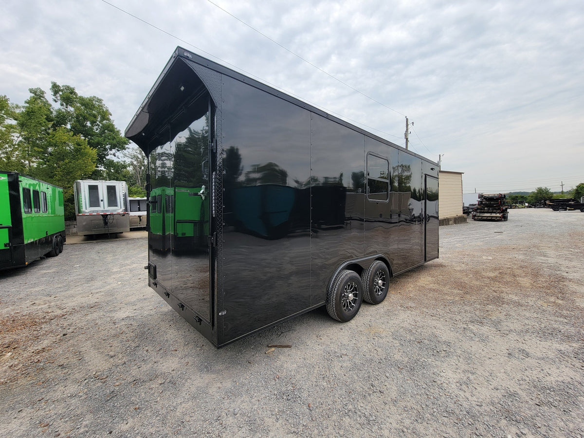 8.5' X 20' Custom Enclosed Trailer Black With Blackout Food Event Catering