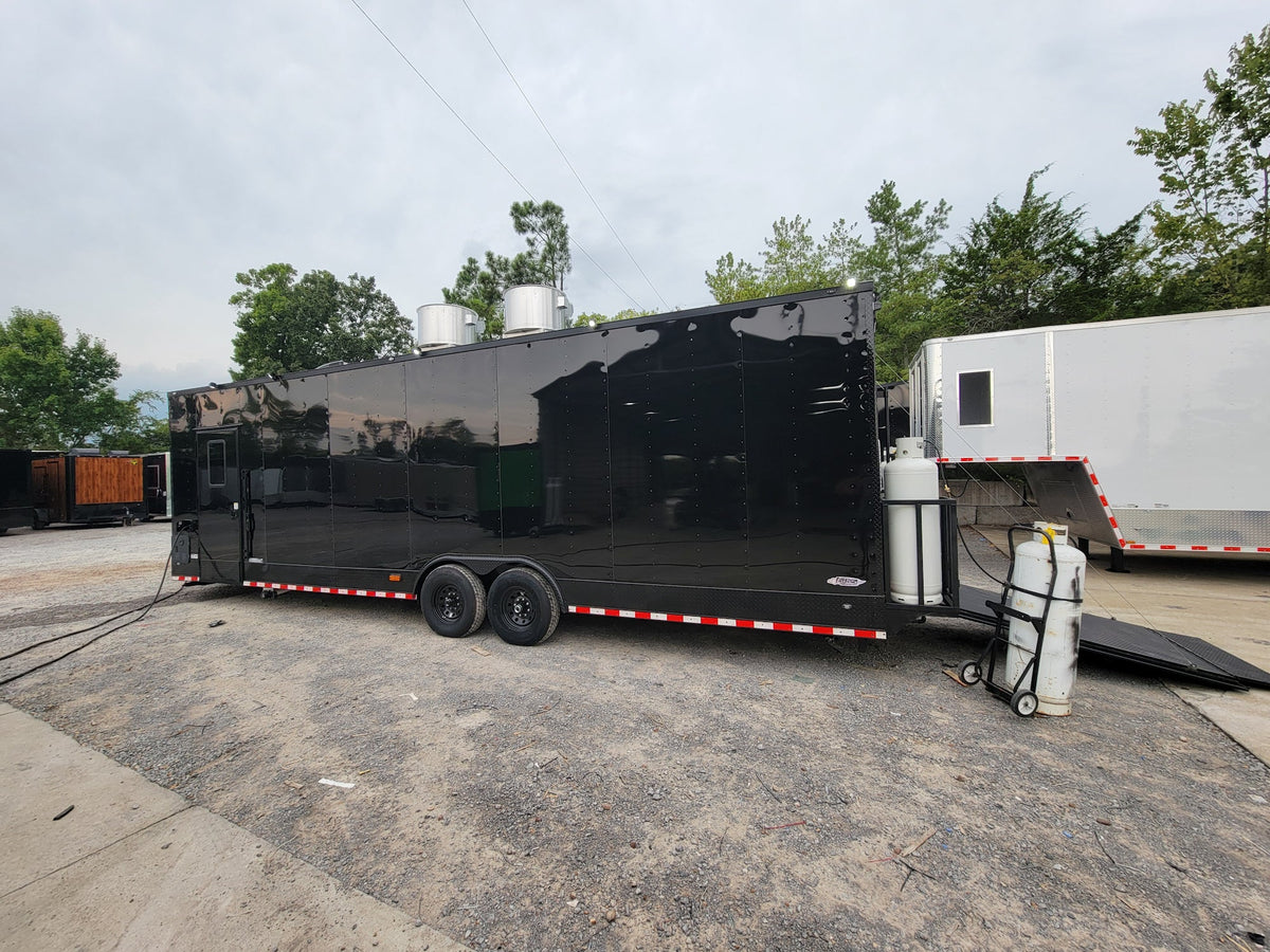 8.5' X 30' Concession Trailer Black With Blackout Food Event Catering