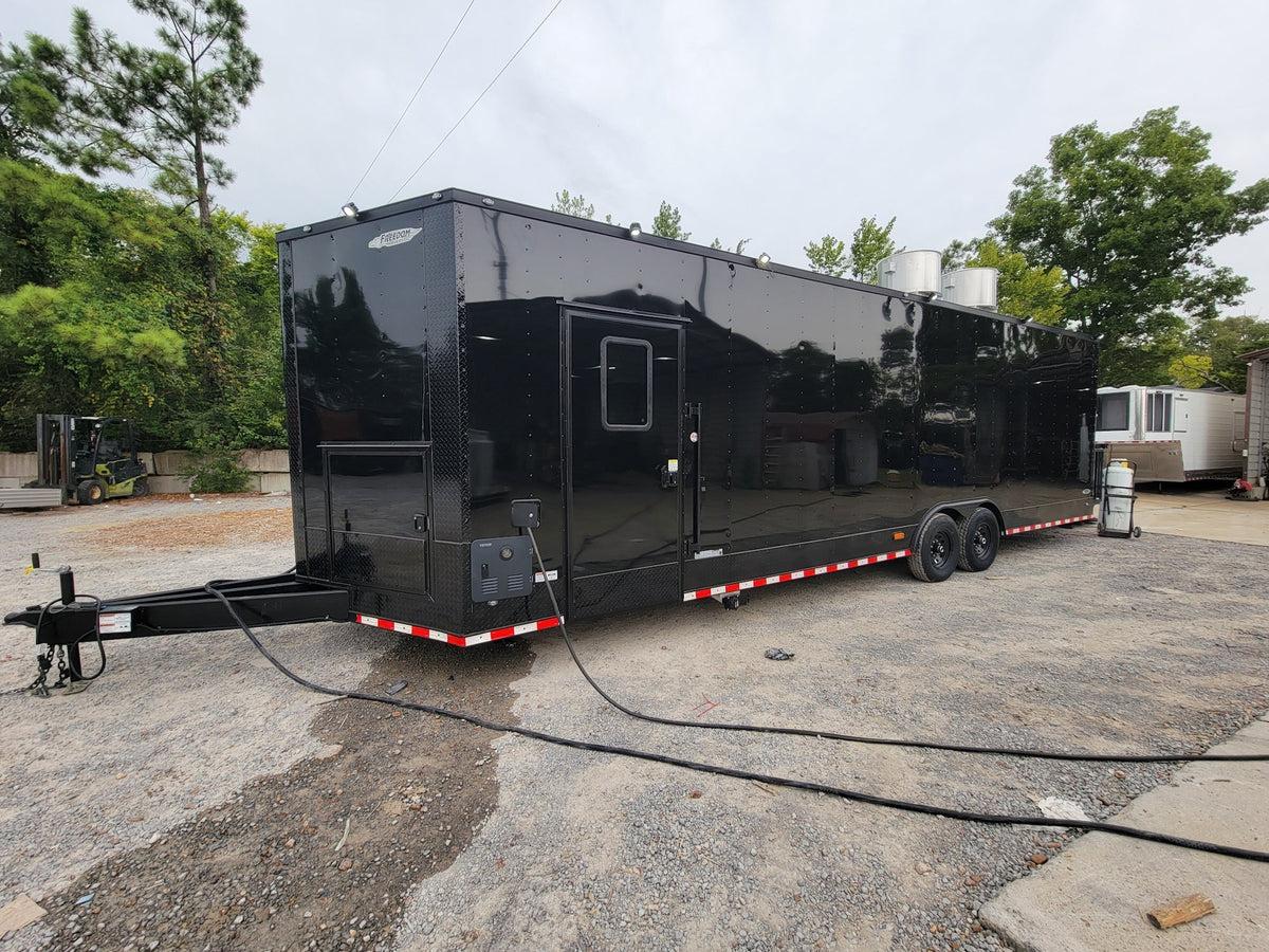 8.5' X 30' Concession Trailer Black With Blackout Food Event Catering