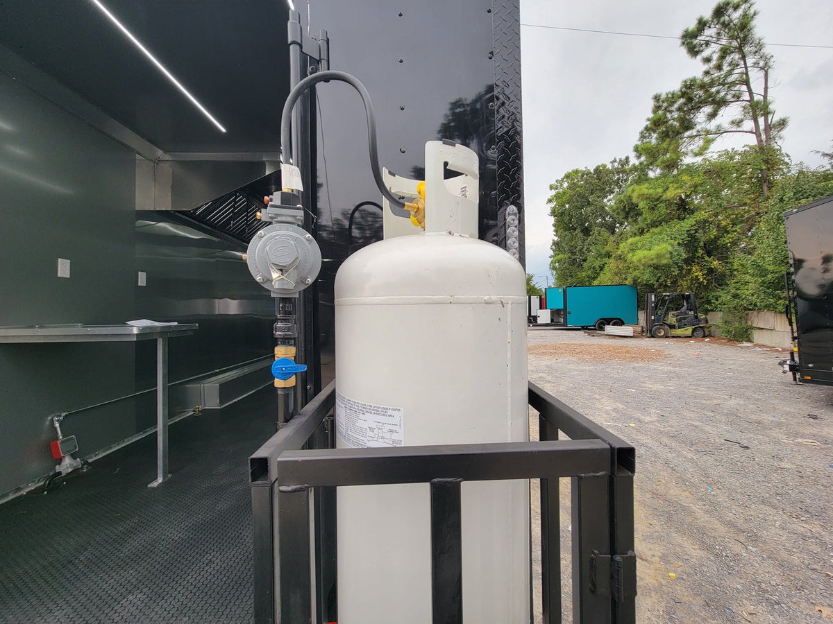 8.5' X 30' Concession Trailer Black With Blackout Food Event Catering