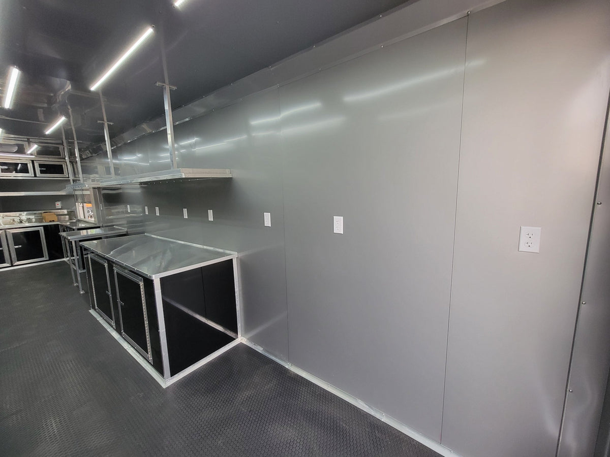 8.5' X 30' Concession Trailer Black With Blackout Food Event Catering