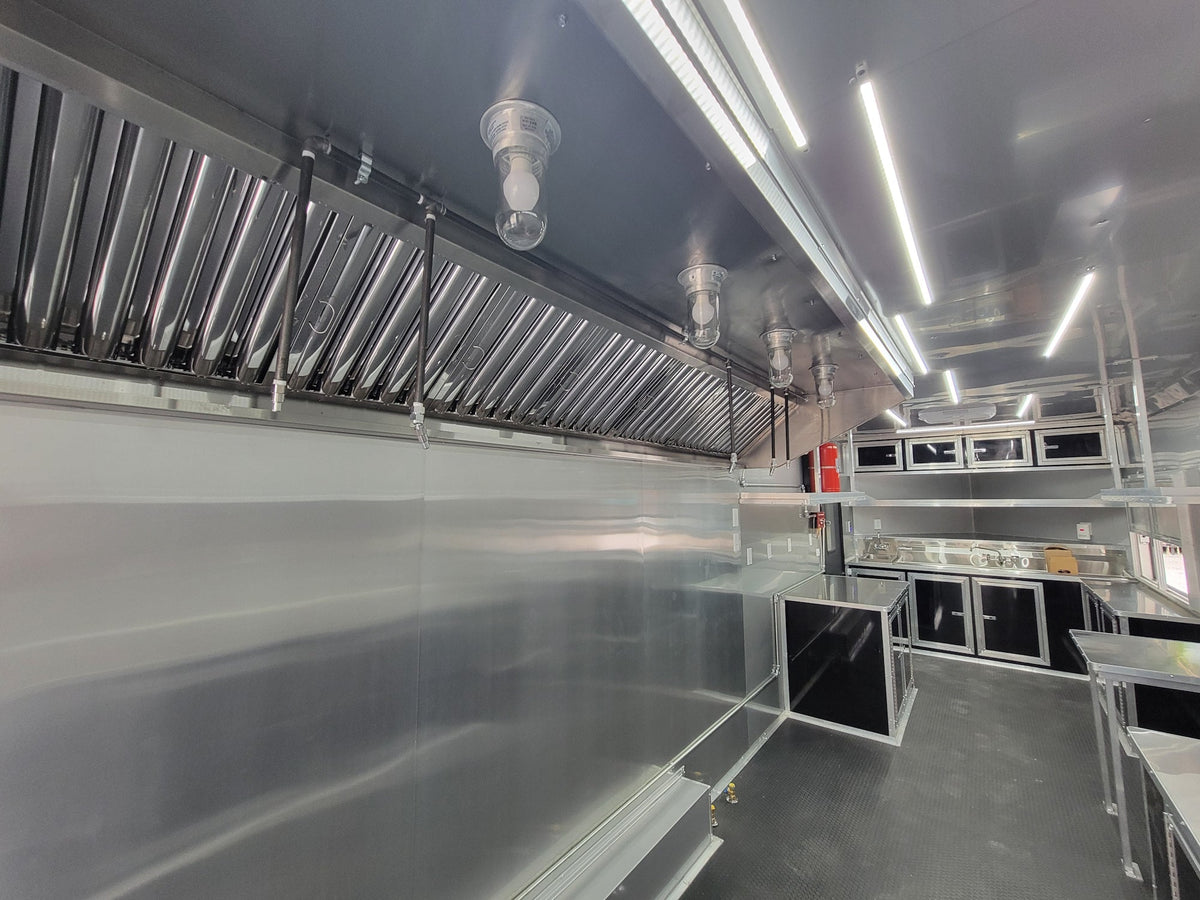 8.5' X 30' Concession Trailer Black With Blackout Food Event Catering