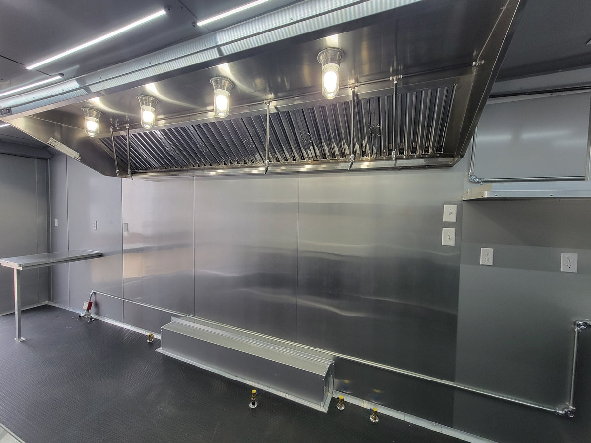 8.5' X 30' Concession Trailer Black With Blackout Food Event Catering
