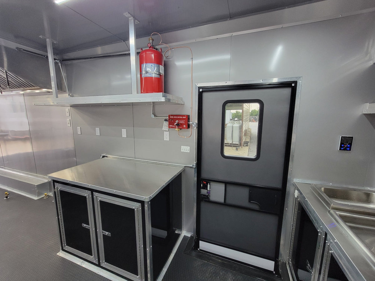 8.5' X 30' Concession Trailer Black With Blackout Food Event Catering