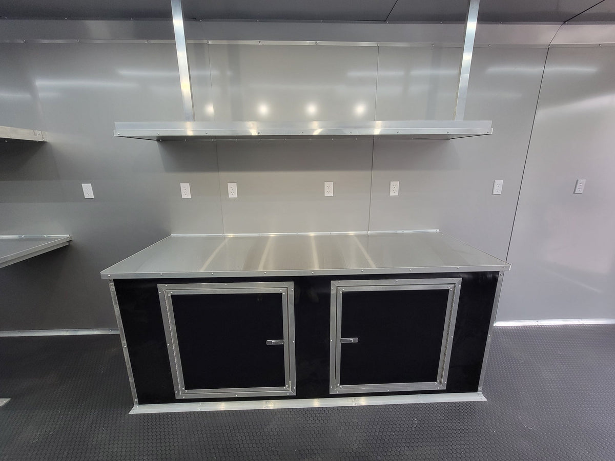 8.5' X 30' Concession Trailer Black With Blackout Food Event Catering
