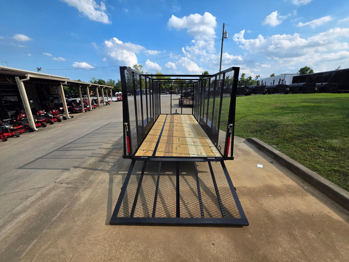 6.4x18 Debris Junk Trash Removal Leaf Trailer 6ft Mesh Sides (2) 3500lb Axles Tube Railing