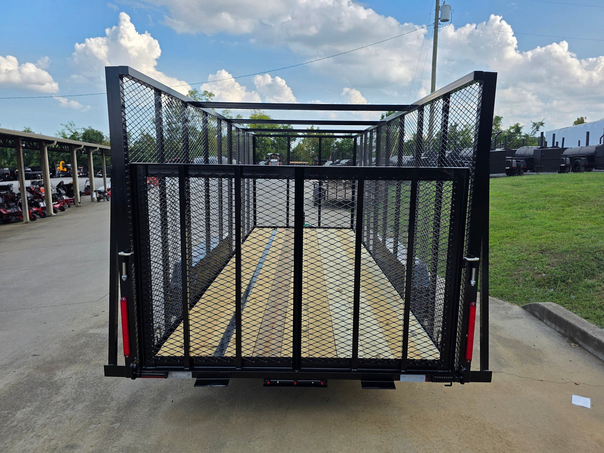 6.4x18 Debris Junk Trash Removal Leaf Trailer 6ft Mesh Sides (2) 3500lb Axles Tube Railing