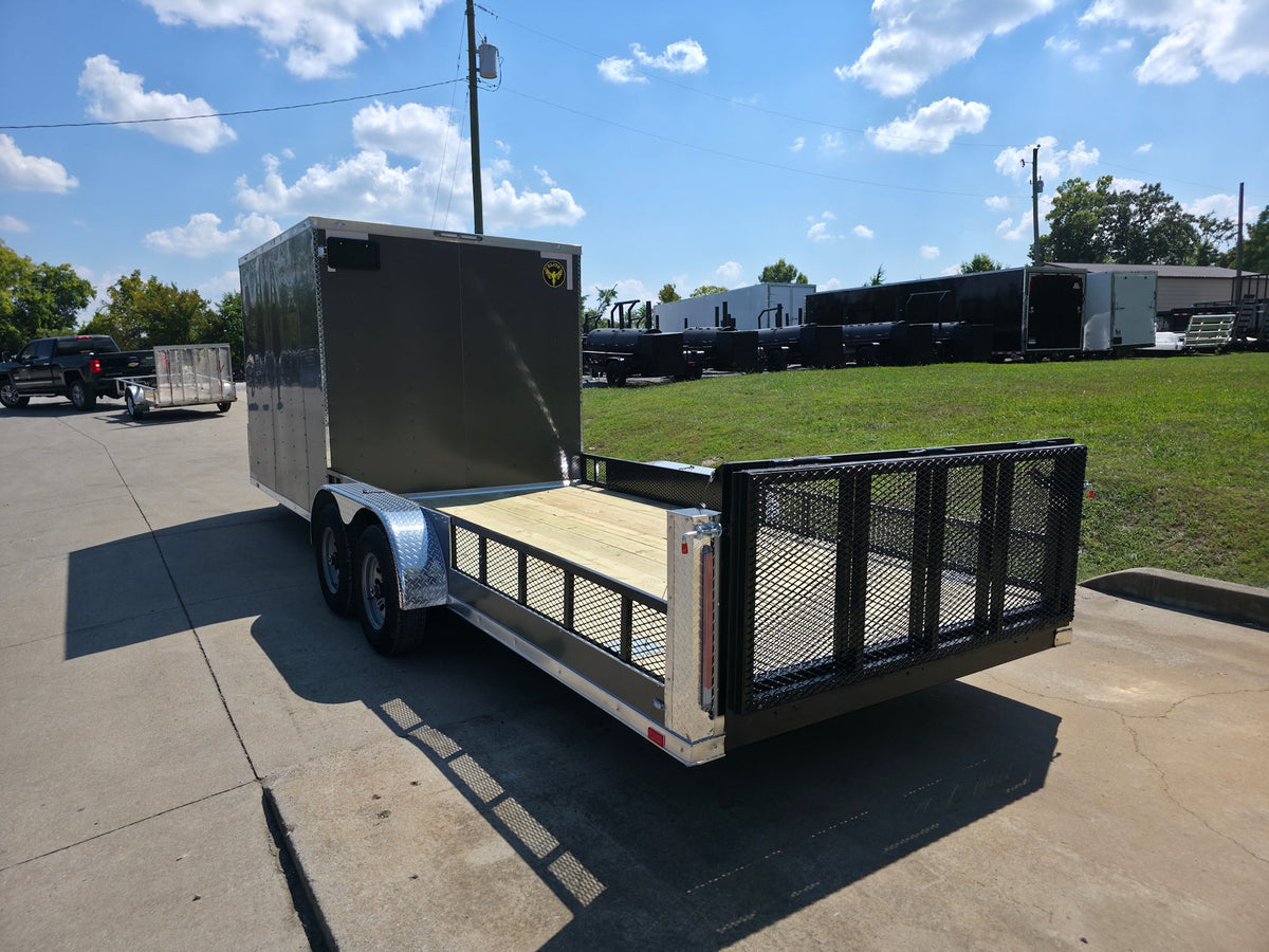 7' X 24' Custom Hybrid Enclosed Trailer Charcoal Grey (2) 5,200lb Axles