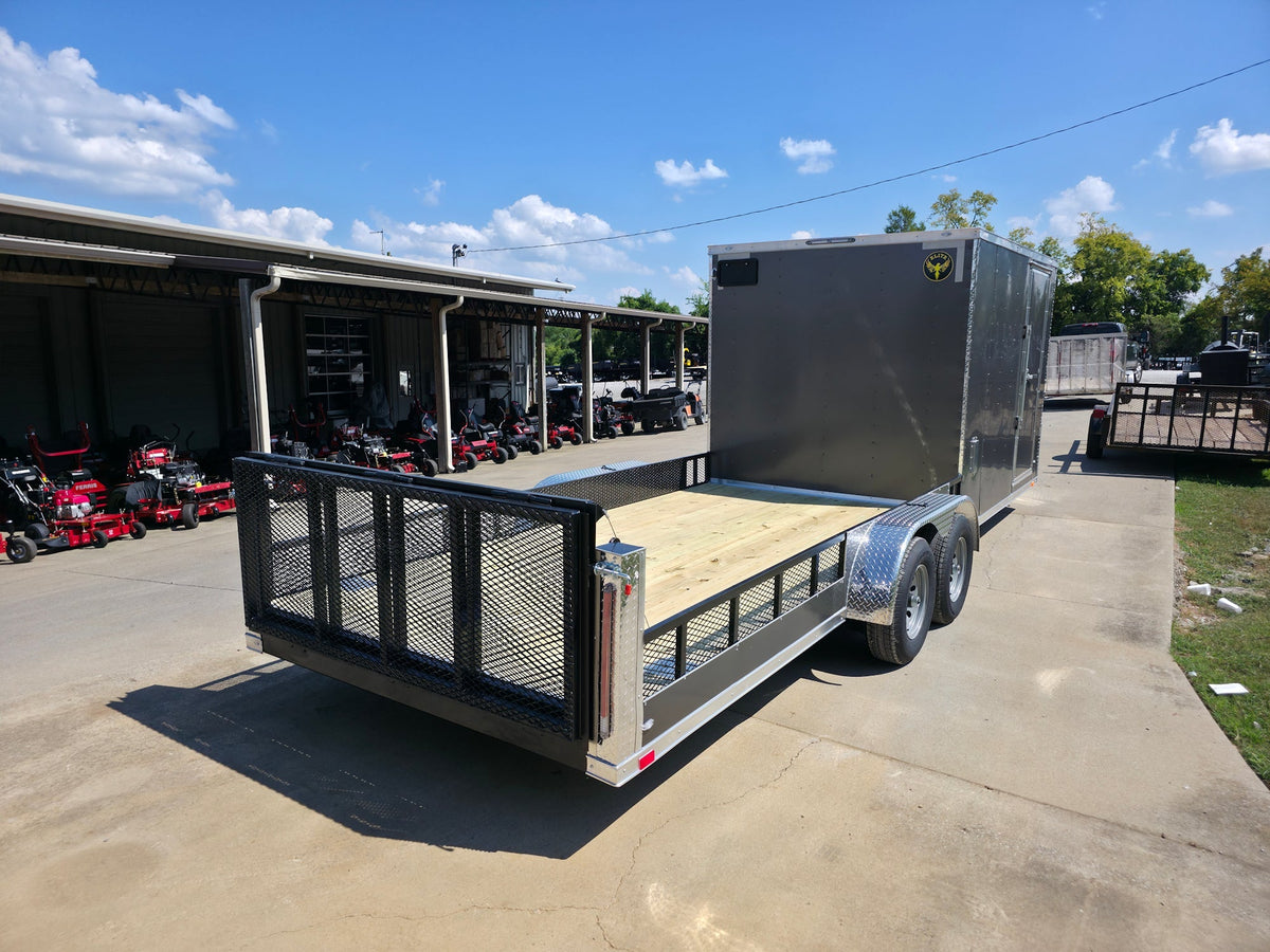 7' X 24' Custom Hybrid Enclosed Trailer Charcoal Grey (2) 5,200lb Axles