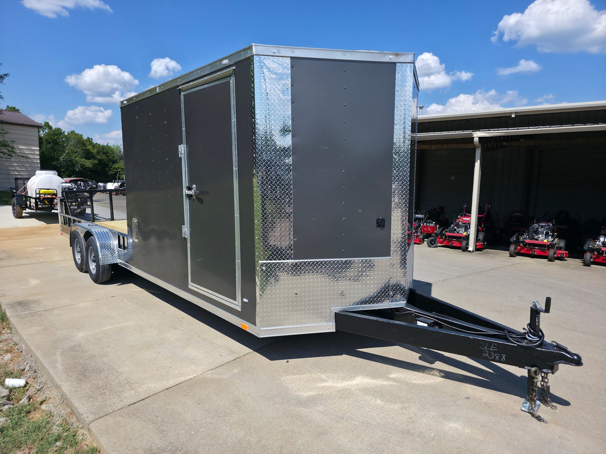7' X 24' Custom Hybrid Enclosed Trailer Charcoal Grey (2) 5,200lb Axles
