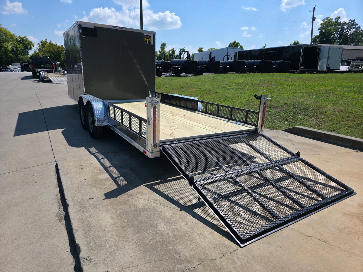 7' X 24' Custom Hybrid Enclosed Trailer Charcoal Grey (2) 5,200lb Axles