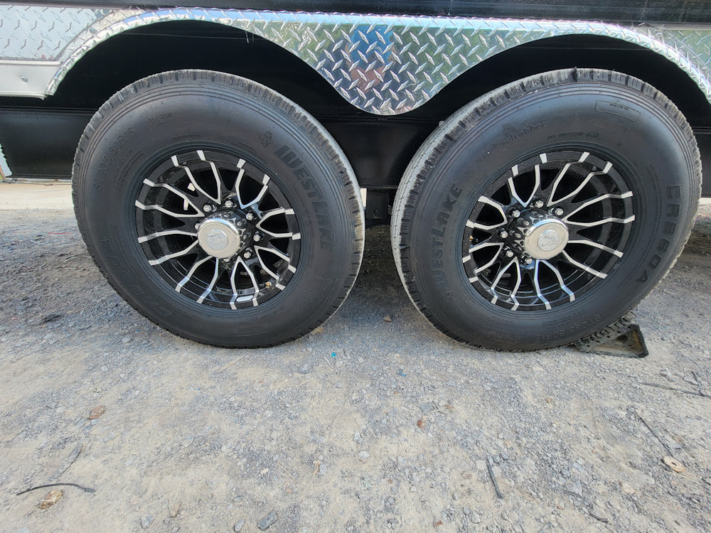 8.5' X 18' Custom White Stage and Event Trailer (2) 7,000 lb Axles