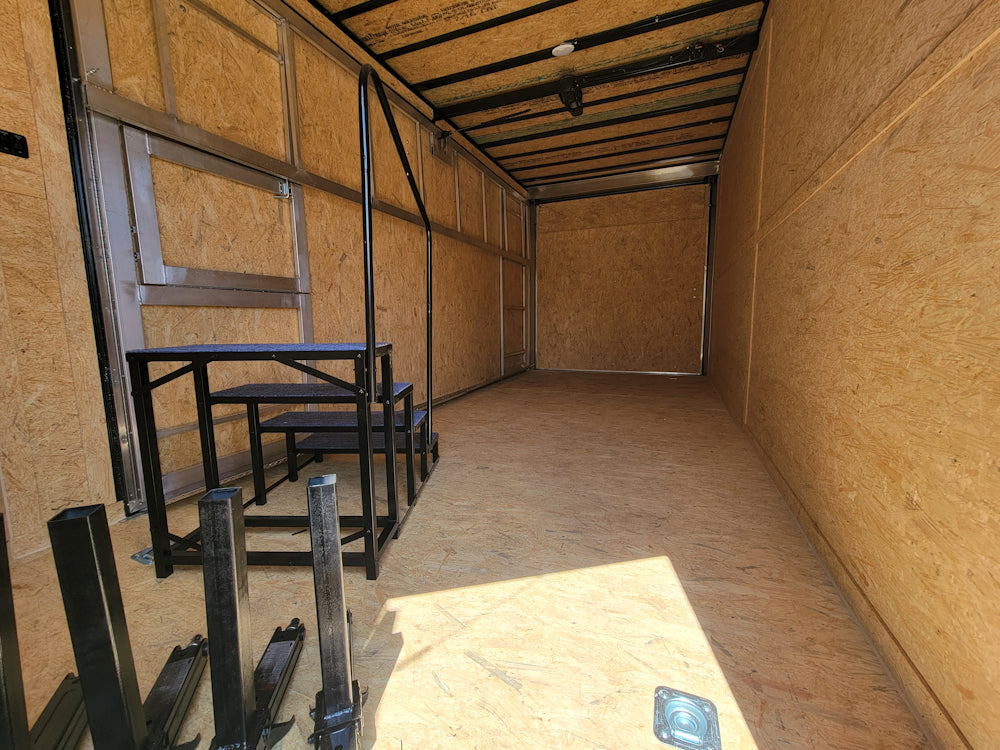 8.5' X 18' Custom White Stage and Event Trailer (2) 7,000 lb Axles