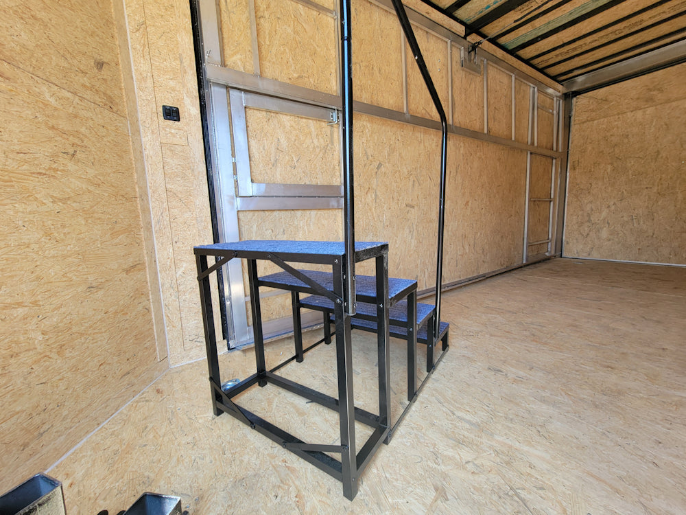 8.5' X 18' Custom White Stage and Event Trailer (2) 7,000 lb Axles
