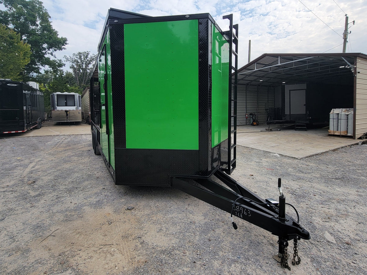 8.5' X 24' Custom Neon Green Hybrid Enclosed Trailer
