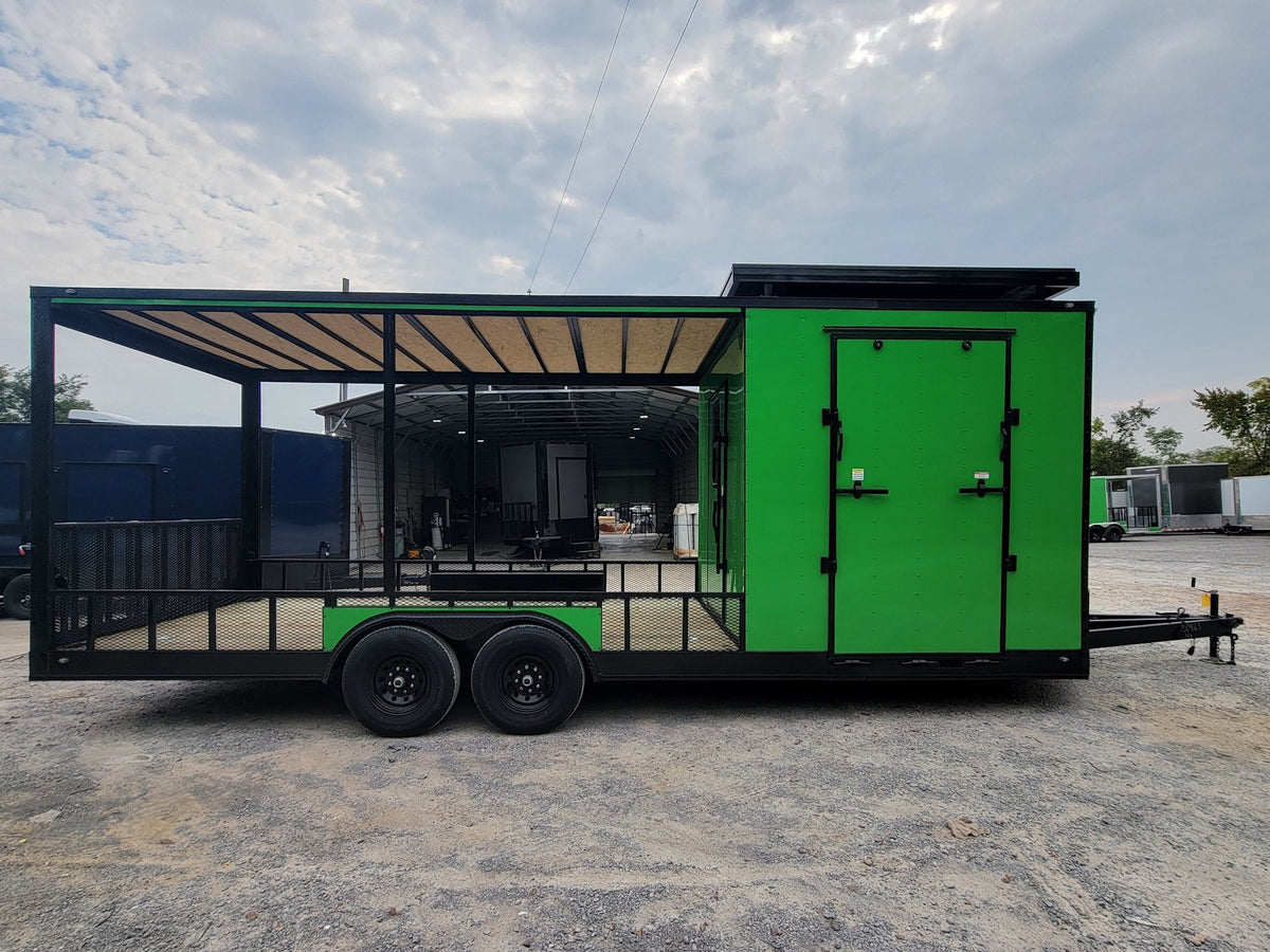 8.5' X 24' Custom Neon Green Hybrid Enclosed Trailer