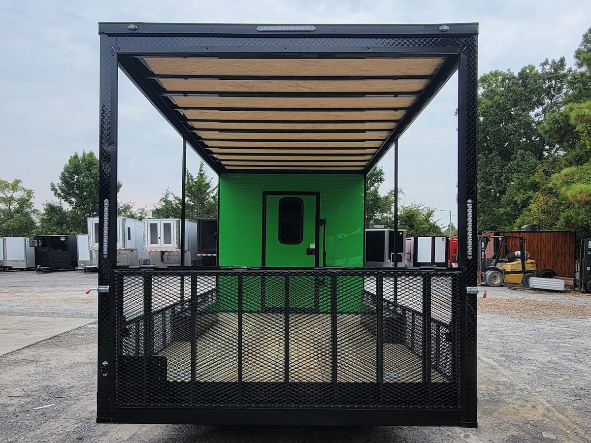 8.5' X 24' Custom Neon Green Hybrid Enclosed Trailer