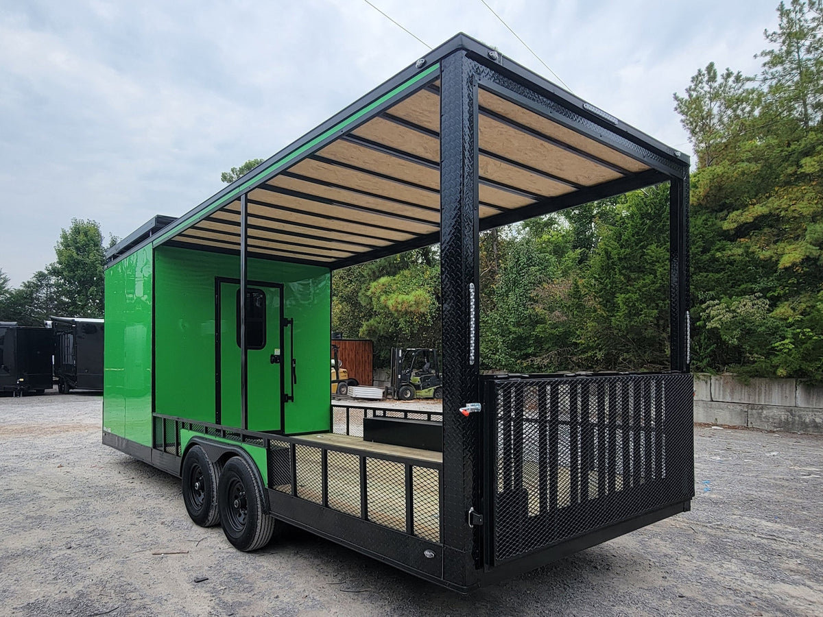 8.5' X 24' Custom Neon Green Hybrid Enclosed Trailer