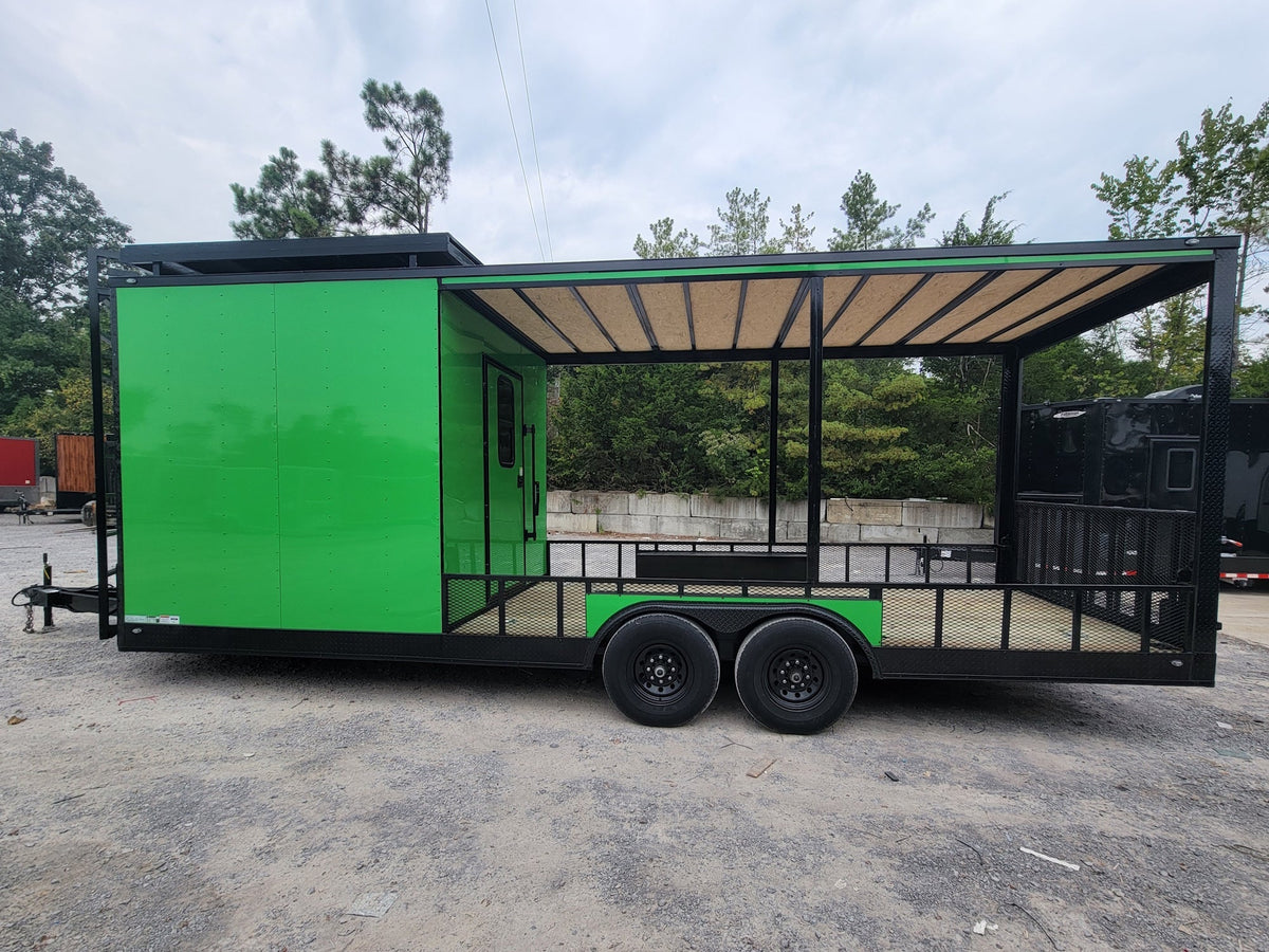 8.5' X 24' Custom Neon Green Hybrid Enclosed Trailer