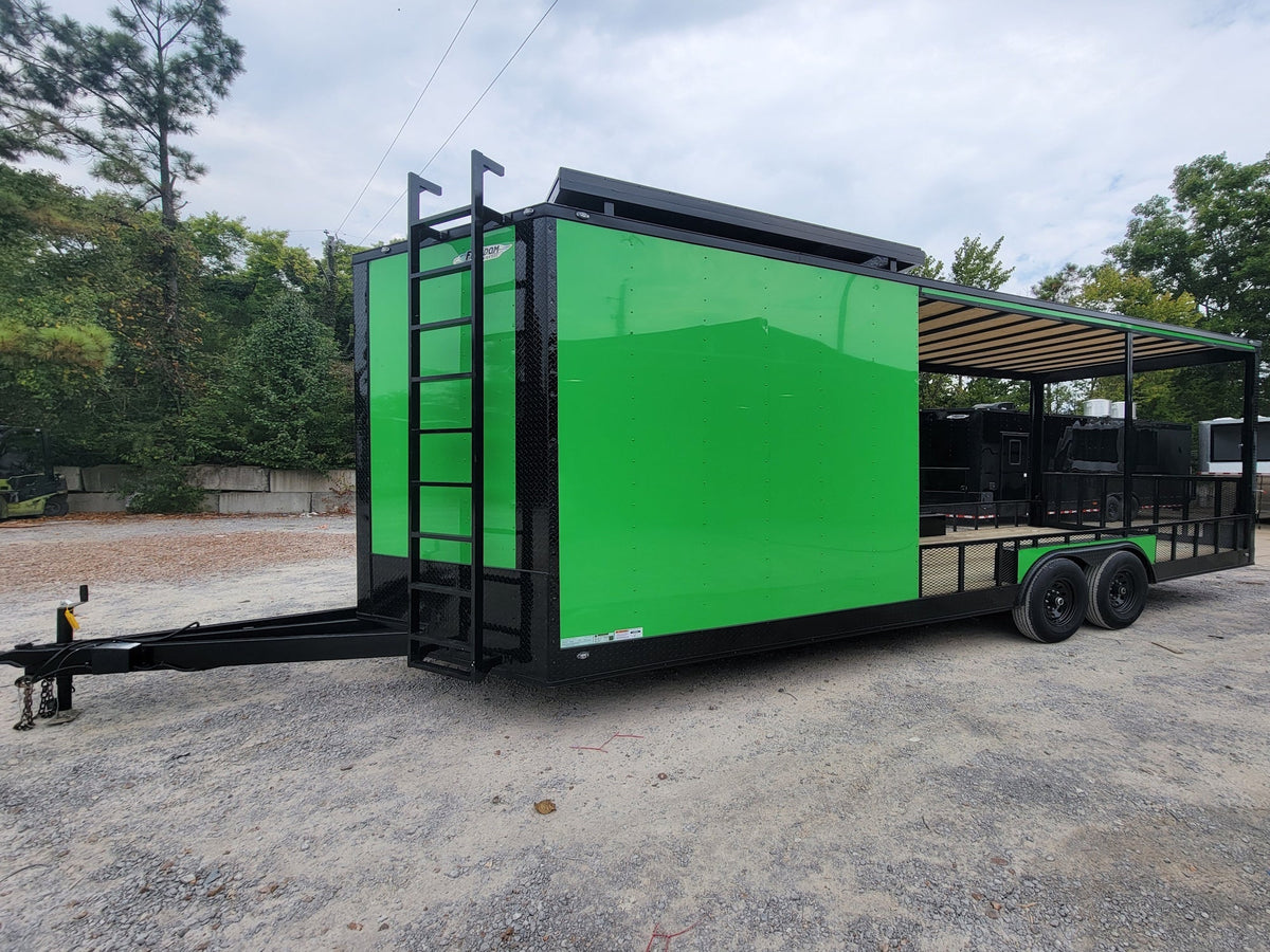 8.5' X 24' Custom Neon Green Hybrid Enclosed Trailer