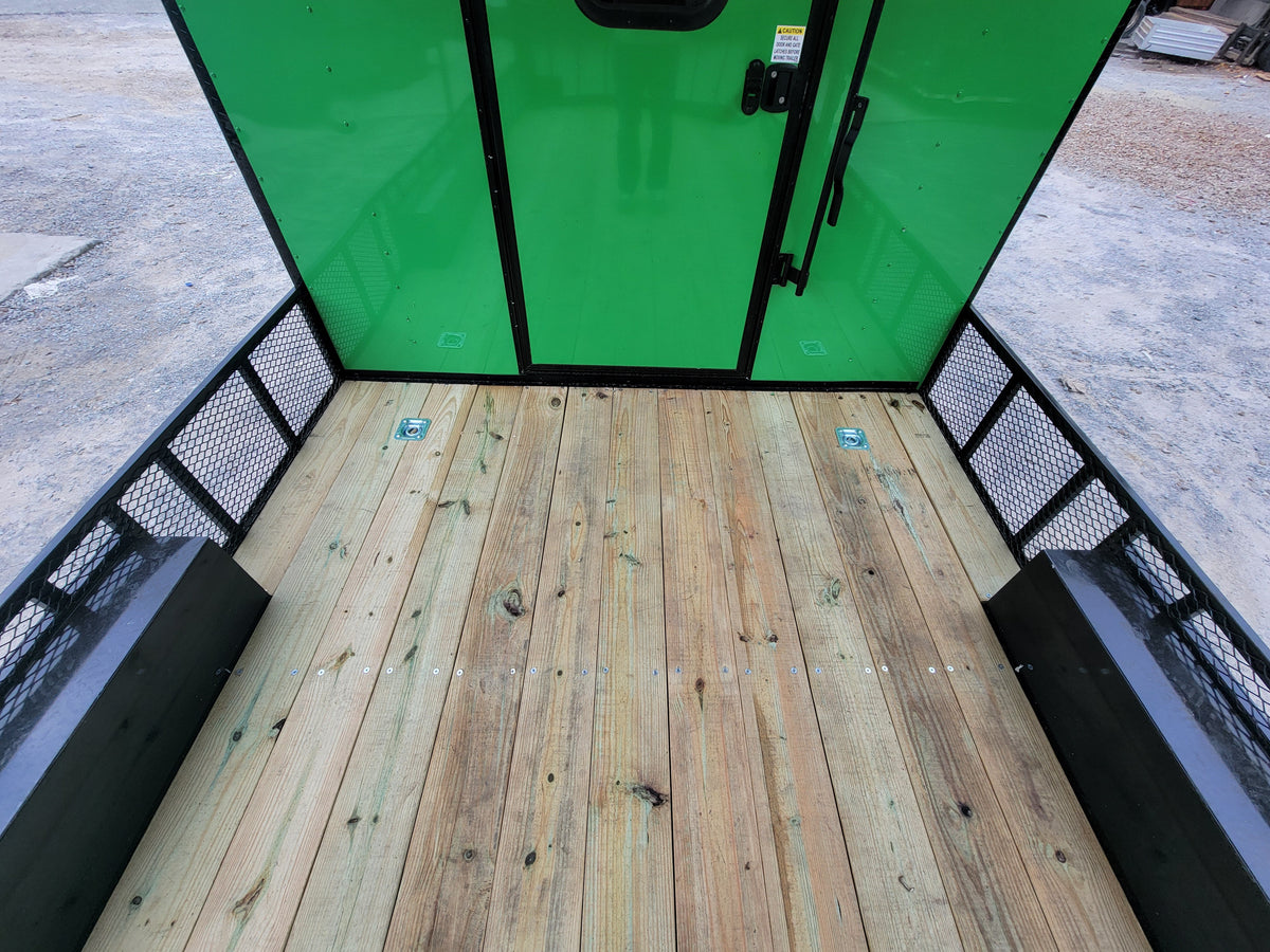8.5' X 24' Custom Neon Green Hybrid Enclosed Trailer