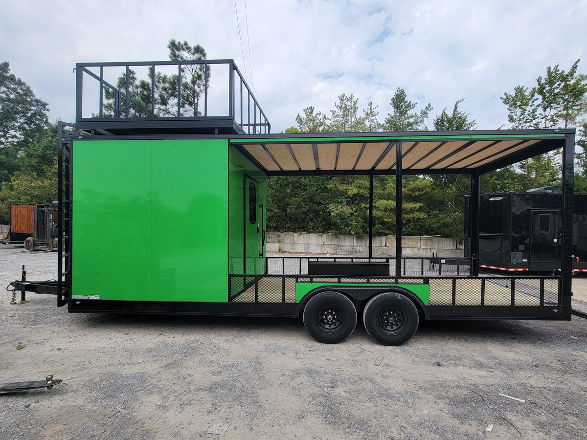 8.5' X 24' Custom Neon Green Hybrid Enclosed Trailer