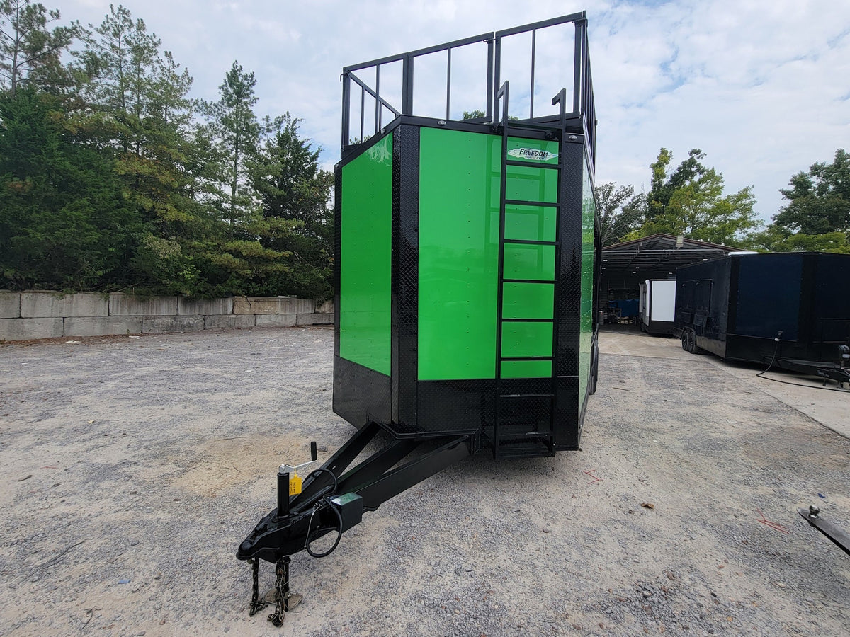 8.5' X 24' Custom Neon Green Hybrid Enclosed Trailer