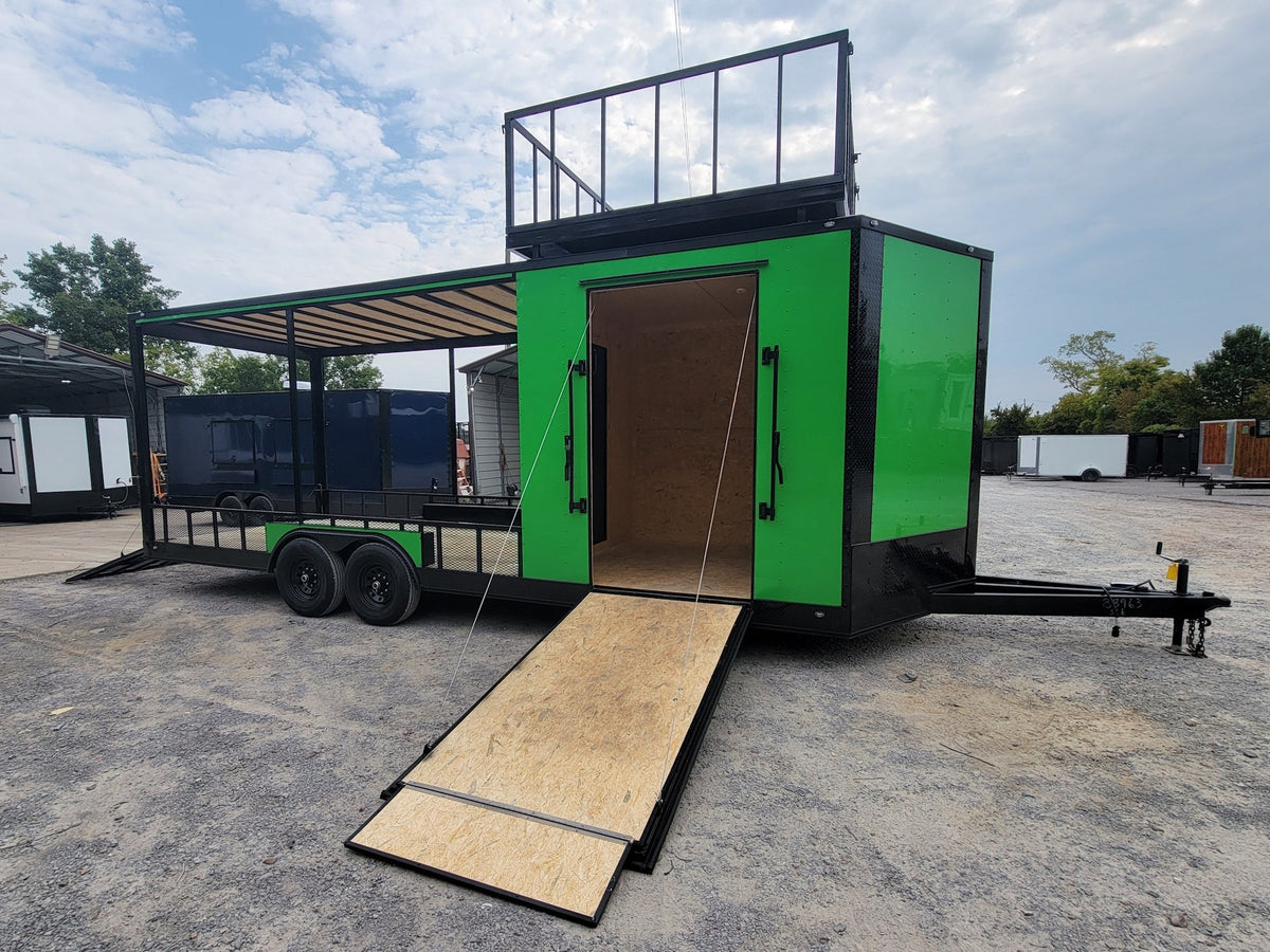 8.5' X 24' Custom Neon Green Hybrid Enclosed Trailer