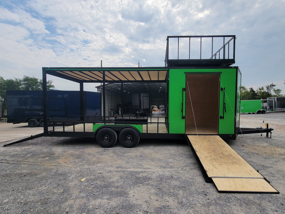 8.5' X 24' Custom Neon Green Hybrid Enclosed Trailer
