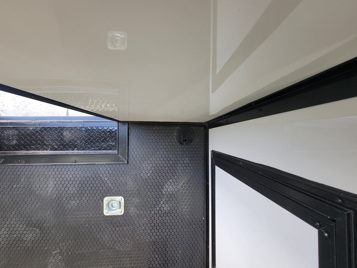 8.5' X 24' White W/ Black Out Trim Custom Concession Trailer Office and Ticket Booth