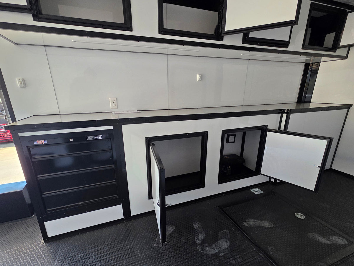 8.5x28  Grey Enclosed Trailer For Race, Show Car Fully Loaded (2) 7,000LB Axle 14K GVWR