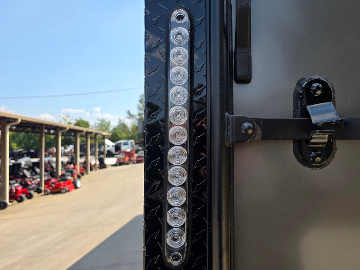 8.5x28  Grey Enclosed Trailer For Race, Show Car Fully Loaded (2) 7,000LB Axle 14K GVWR