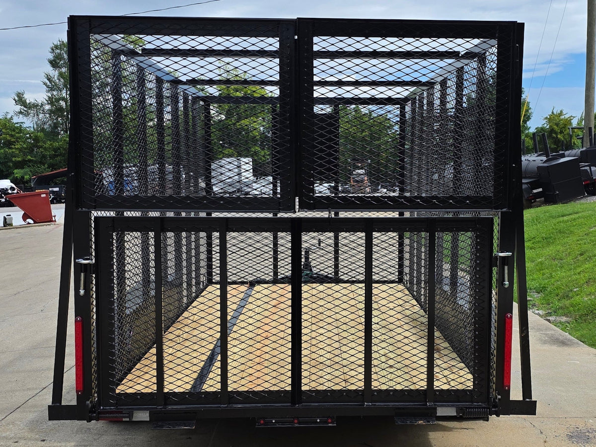 6.4x14 Straight Deck Utility Trailer 6ft Mesh Sides with (2) 3,500lb Axles-Without Roof