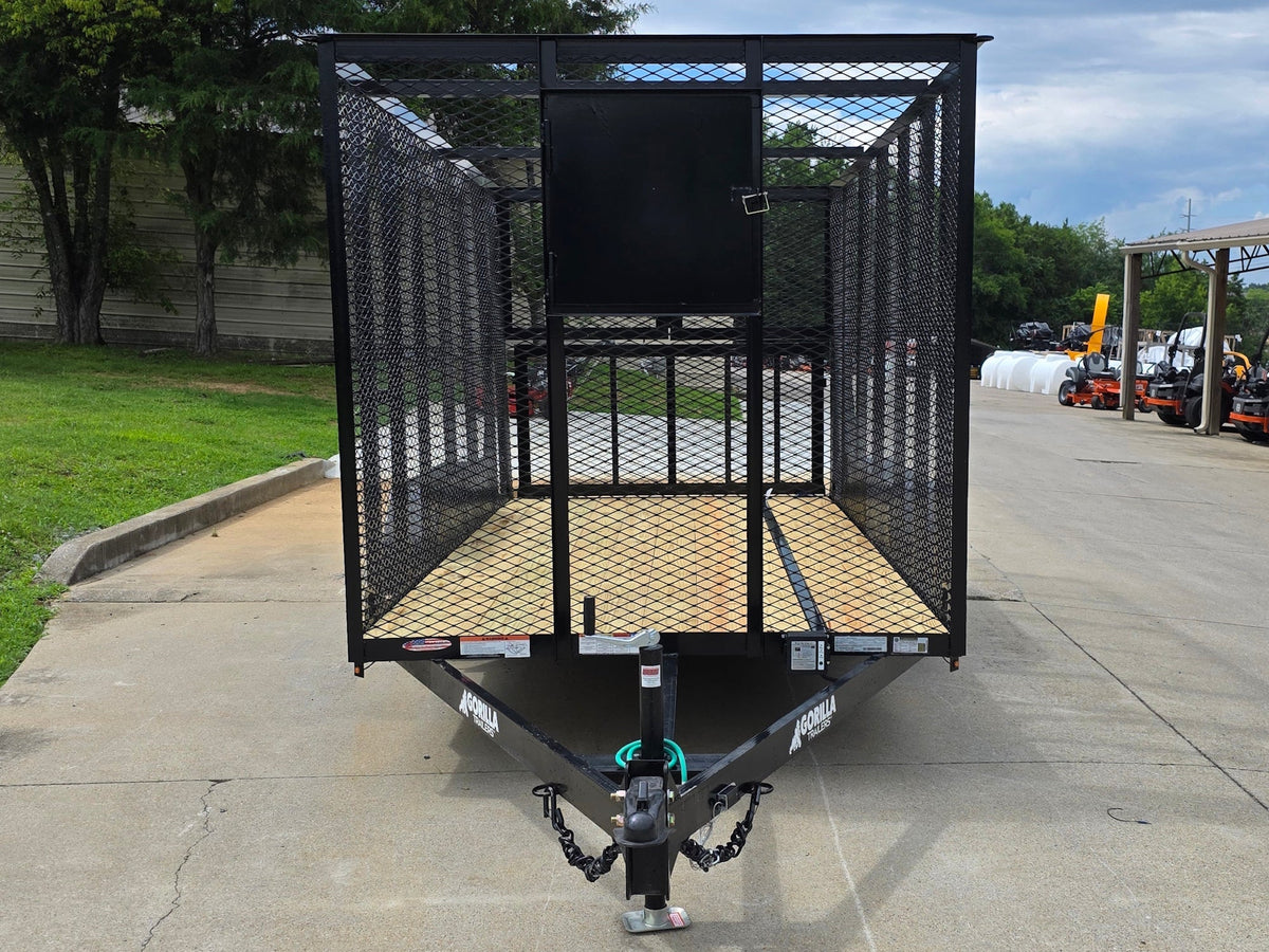 6.4x14 Straight Deck Utility Trailer 6ft Mesh Sides with (2) 3,500lb Axles-Without Roof
