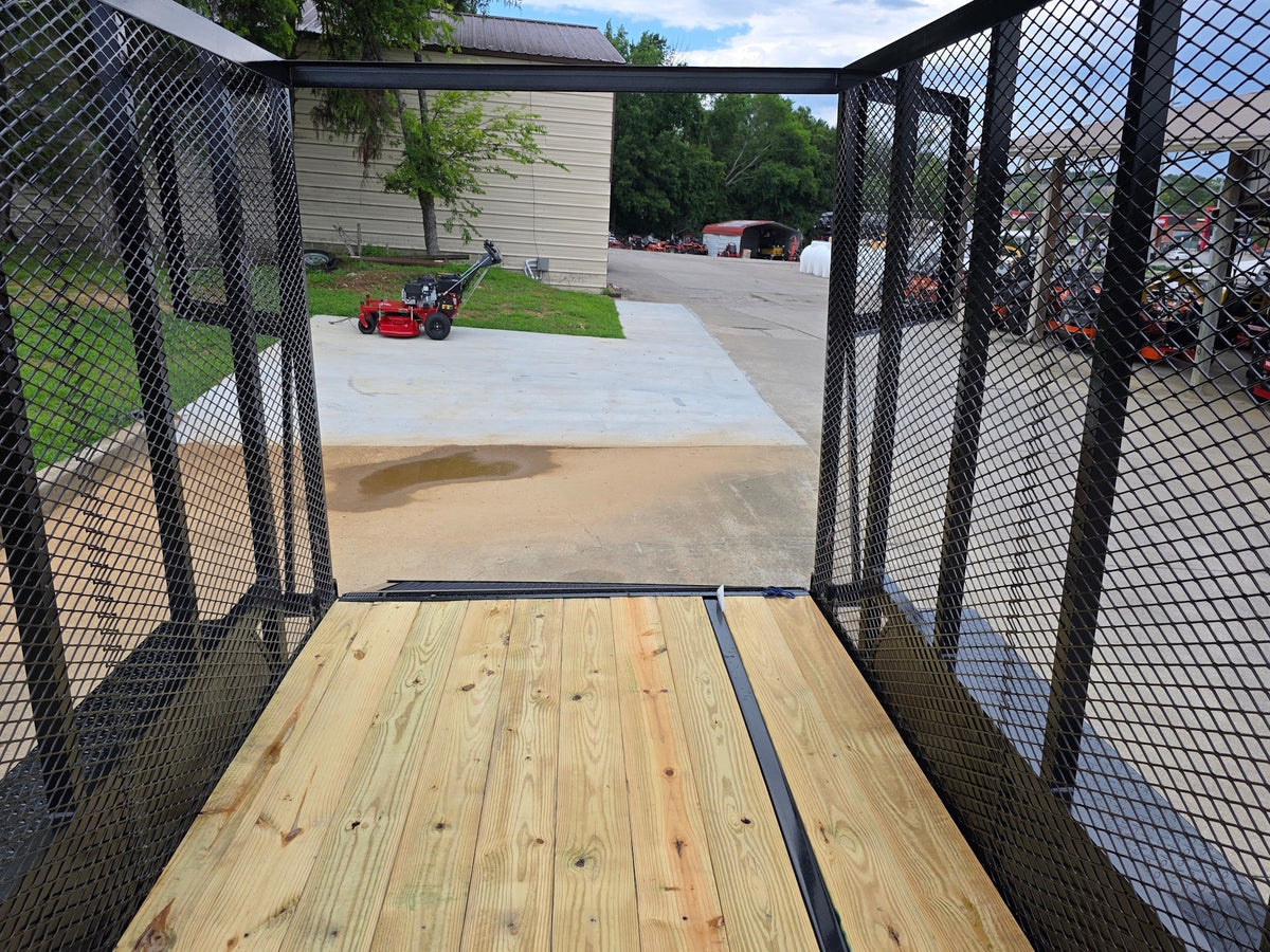6.4x14 Straight Deck Utility Trailer 6ft Mesh Sides with (2) 3,500lb Axles-Without Roof