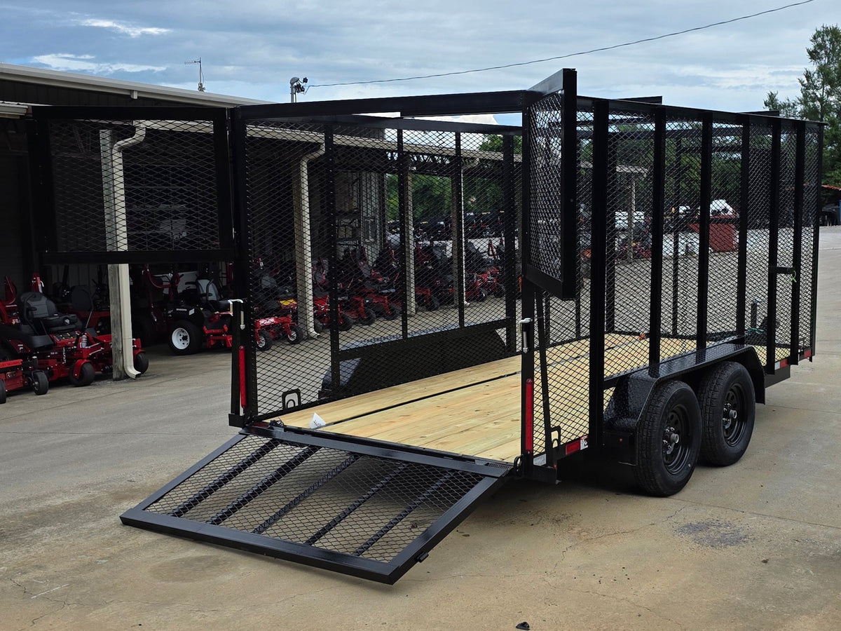 6.4x14 Straight Deck Utility Trailer 6ft Mesh Sides with (2) 3,500lb Axles-Without Roof