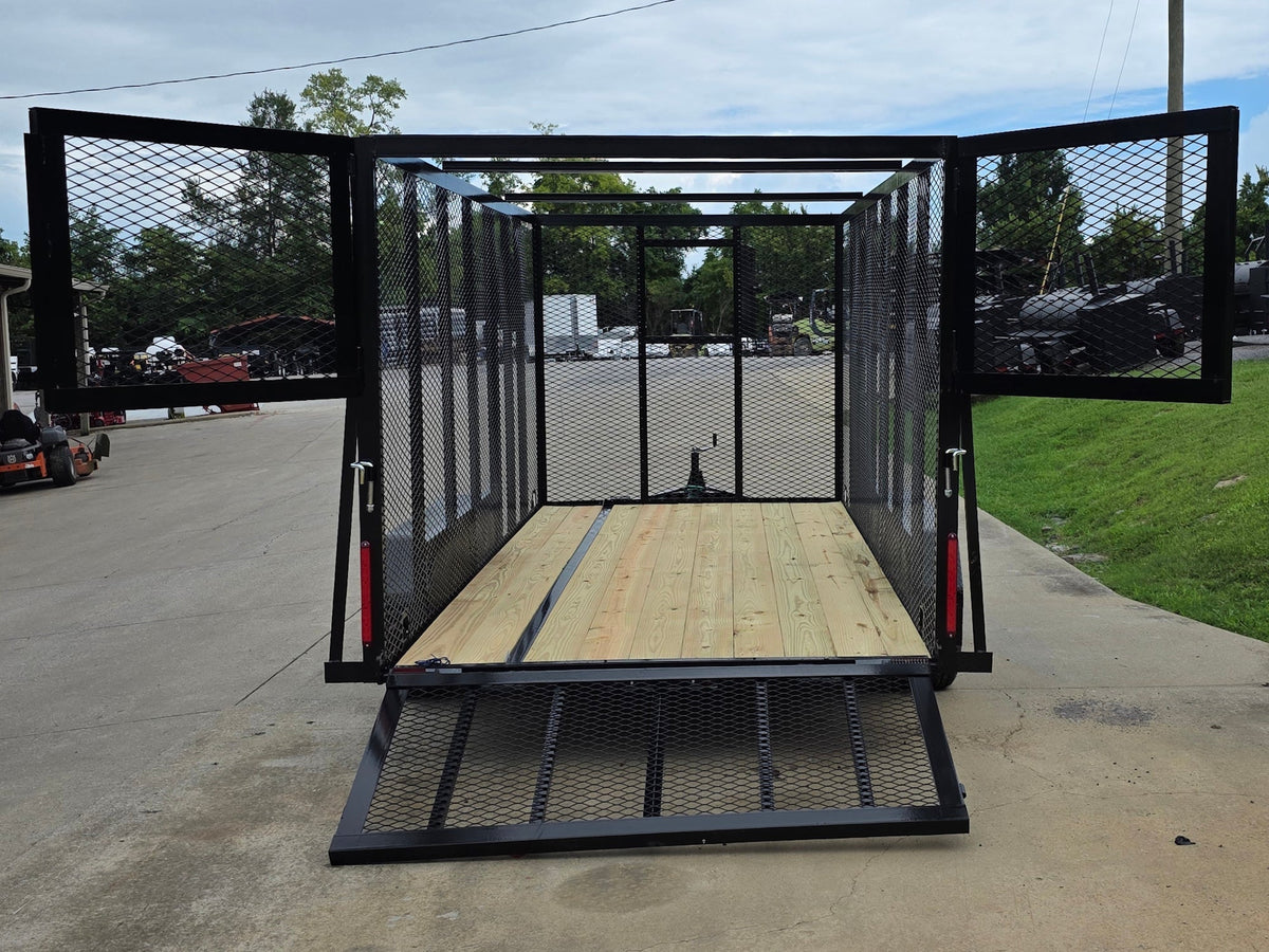 6.4x14 Straight Deck Utility Trailer 6ft Mesh Sides with (2) 3,500lb Axles-Without Roof