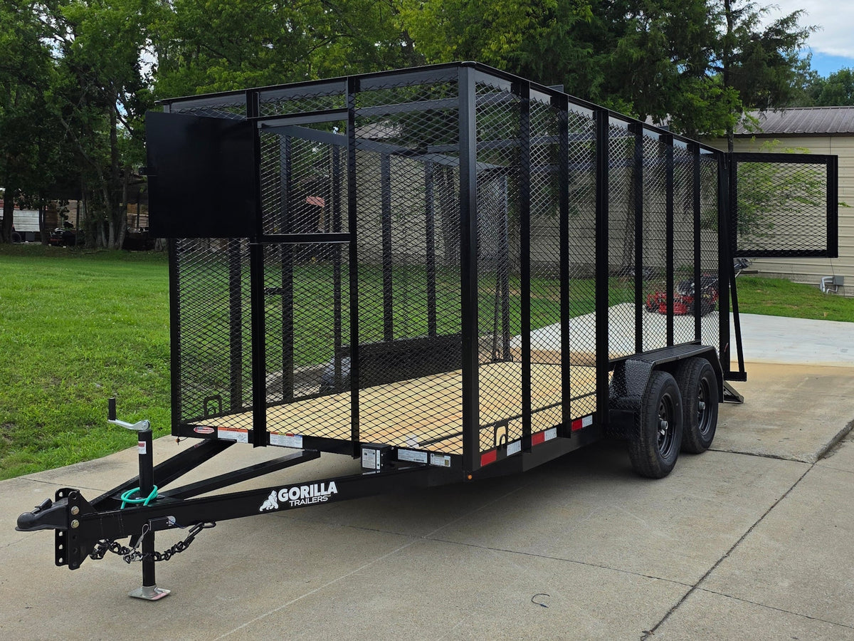 6.4x14 Straight Deck Utility Trailer 6ft Mesh Sides with (2) 3,500lb Axles-Without Roof