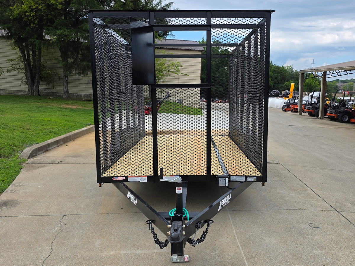 6.4x14 Straight Deck Utility Trailer 6ft Mesh Sides with (2) 3,500lb Axles-Without Roof