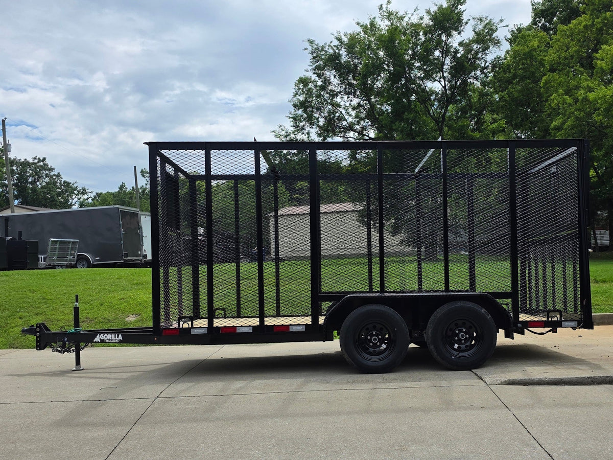 6.4x14 Straight Deck Utility Trailer 6ft Mesh Sides with (2) 3,500lb Axles-Without Roof