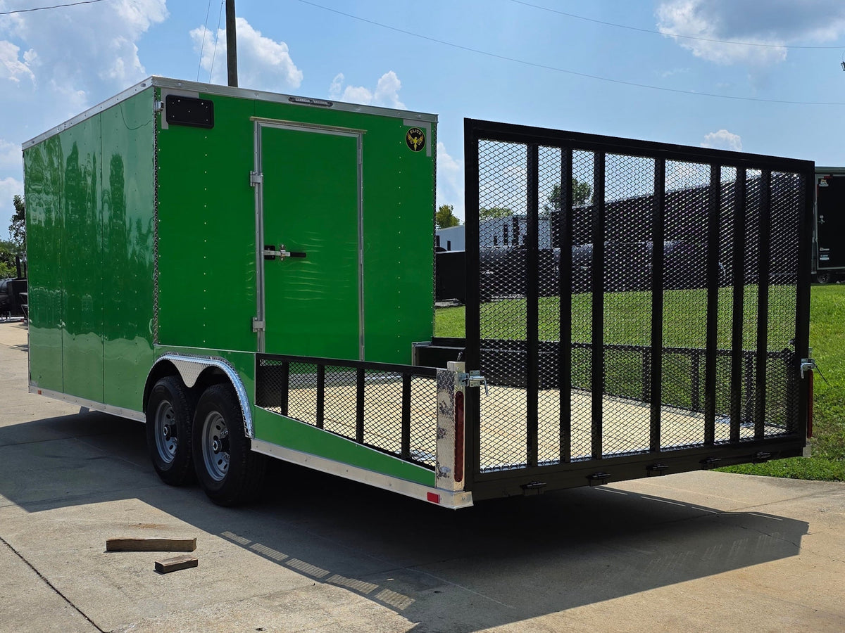 8.5x24 Lime Green Enclosed Hybrid (2) 7,000lb axles