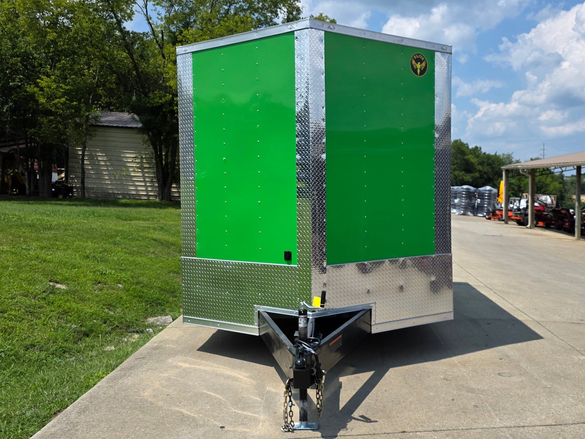 8.5x24 Lime Green Enclosed Hybrid (2) 7,000lb axles