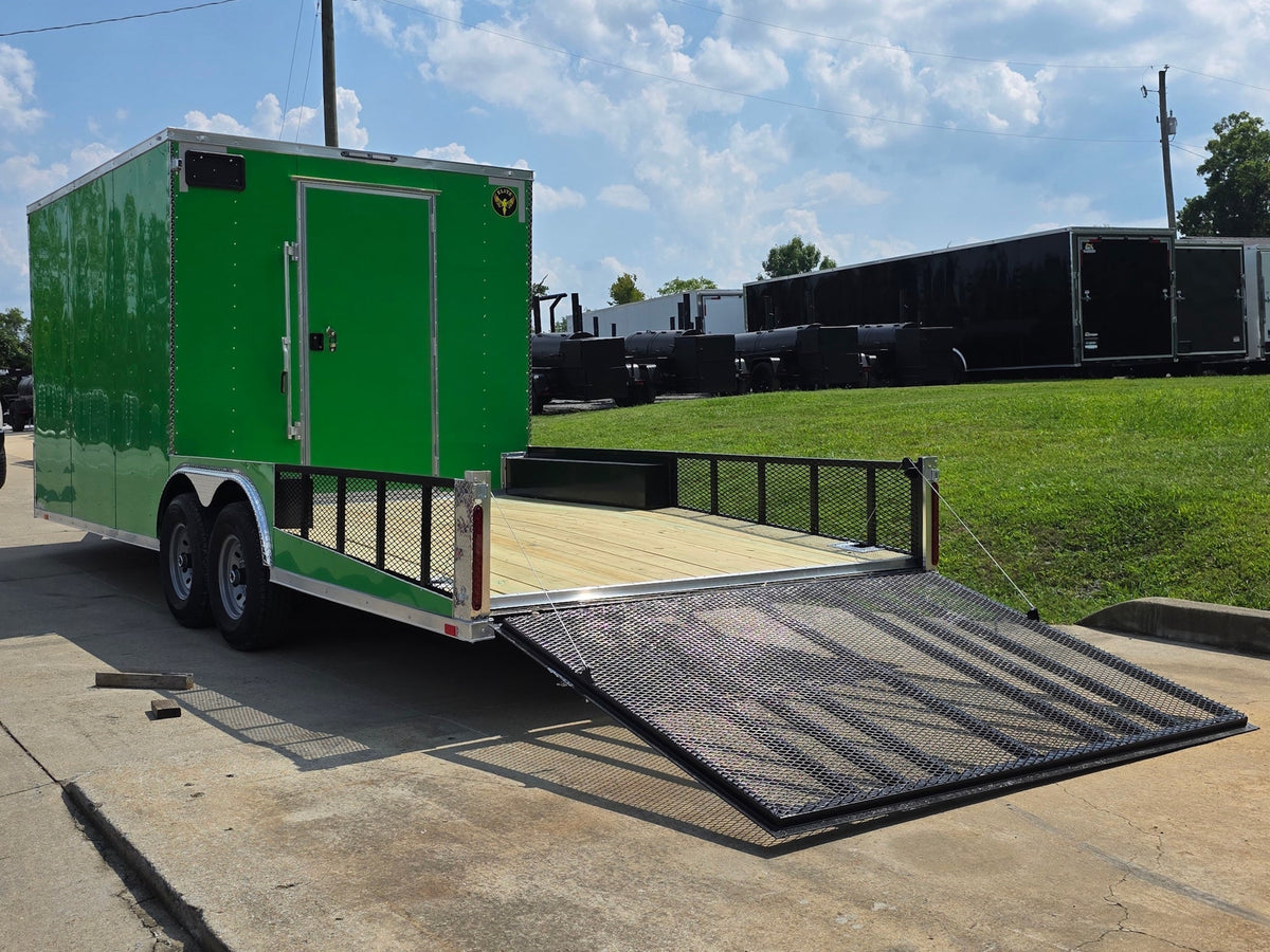 8.5x24 Lime Green Enclosed Hybrid (2) 7,000lb axles