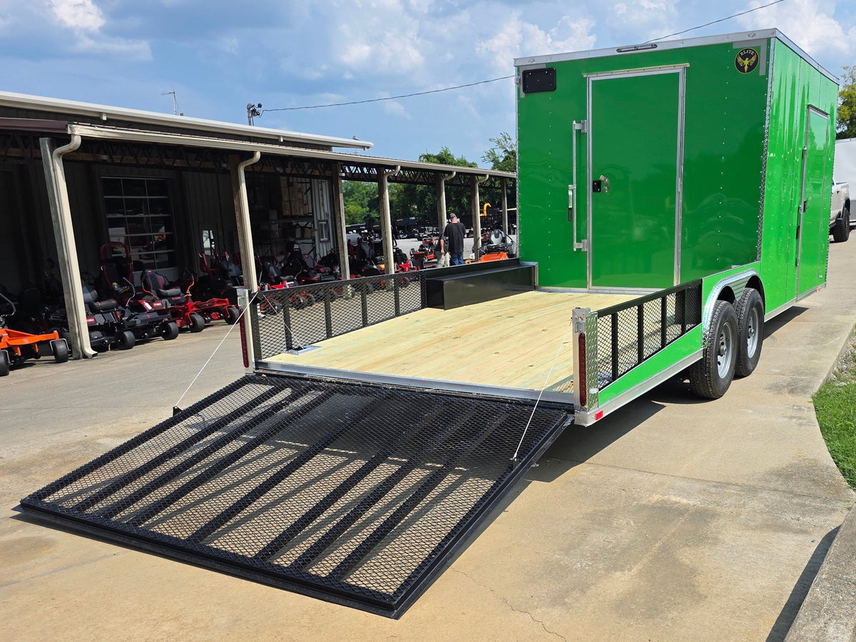 8.5x24 Lime Green Enclosed Hybrid (2) 7,000lb axles