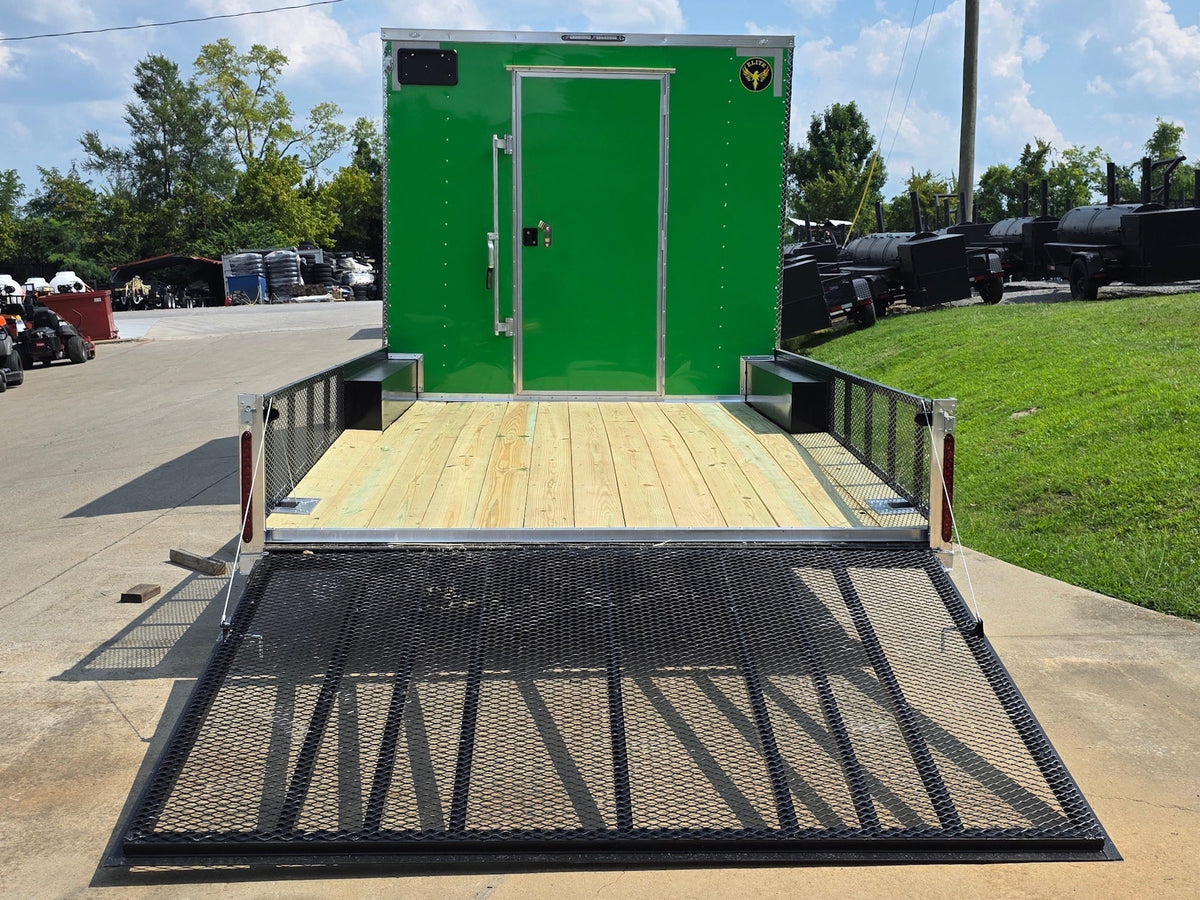 8.5x24 Lime Green Enclosed Hybrid (2) 7,000lb axles