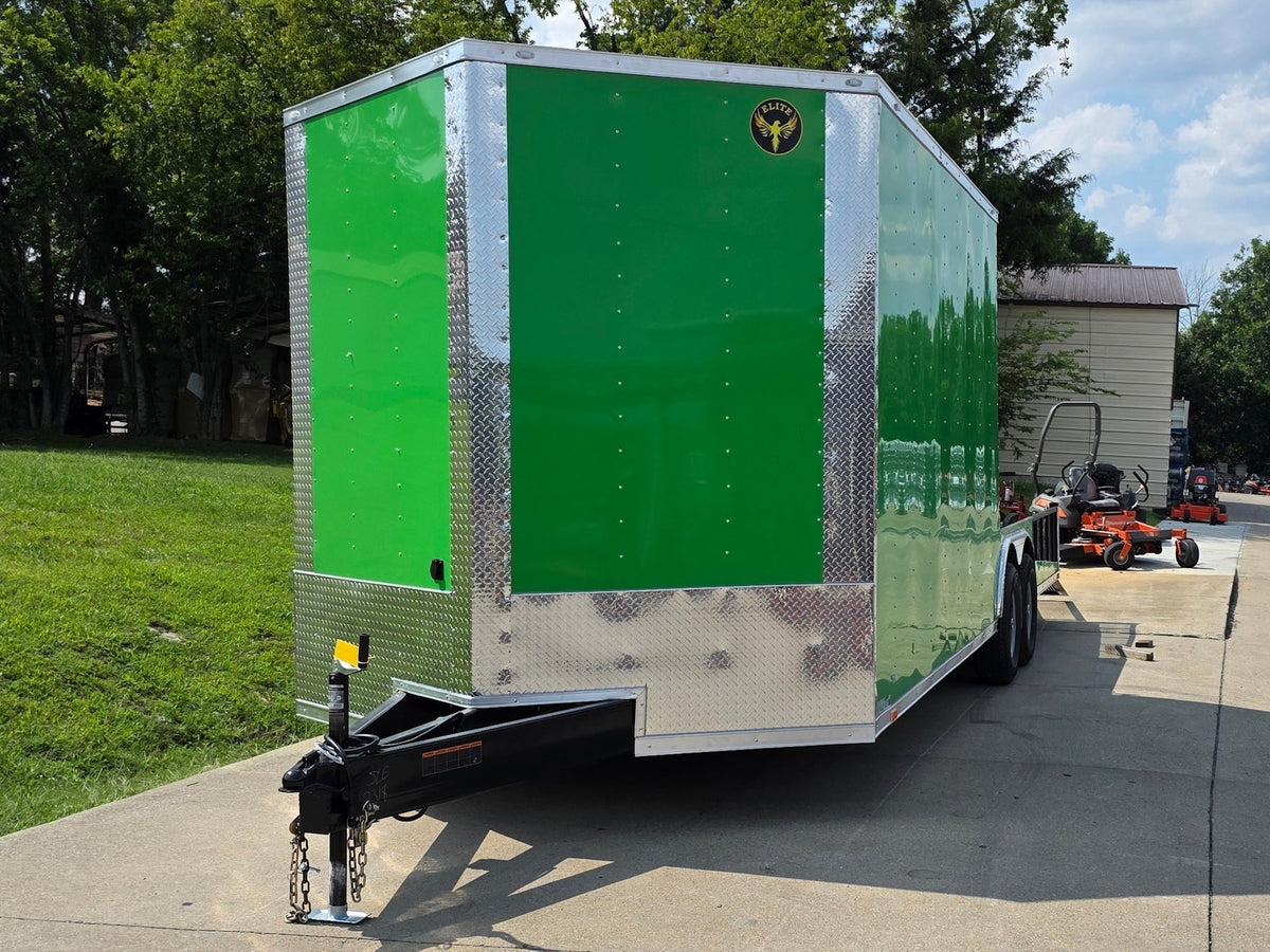 8.5x24 Lime Green Enclosed Hybrid (2) 7,000lb axles