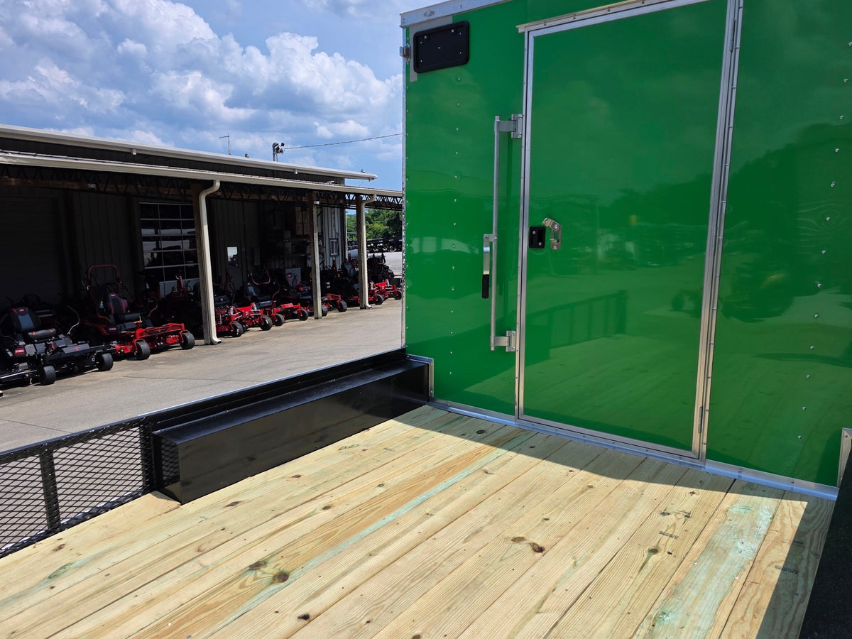 8.5x24 Lime Green Enclosed Hybrid (2) 7,000lb axles